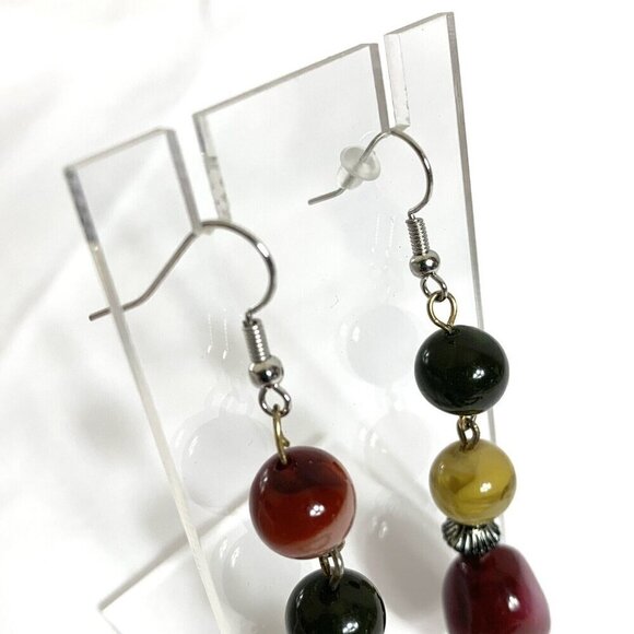 Reimagined Boho Glass Bead Bracelet and Dangle Earrings - Picture 5 of 5